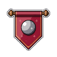 triangular pennant  with silver moon