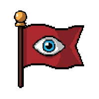 two tailed flag  with eye symbol