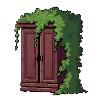 wardrobe armoire  vine overgrown