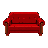 wooden bench  covered in red velvet