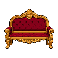 wooden bench  gold trimmed royal