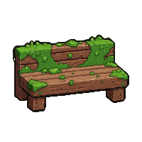 wooden bench  moss covered ancient
