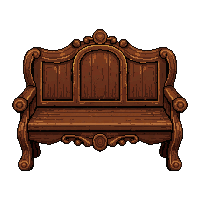 wooden bench  ornate carved