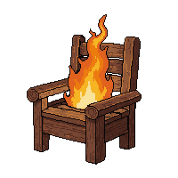 wooden chair  burning with fire
