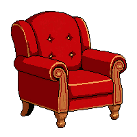 wooden chair  covered in red velvet