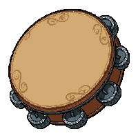 tambourine  engraved with vines