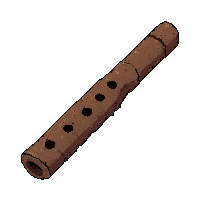 wooden flute  broken with cracks
