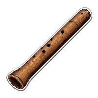 wooden flute  carved with rune symbols