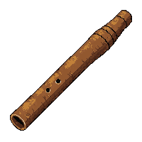 wooden flute  covered in dust