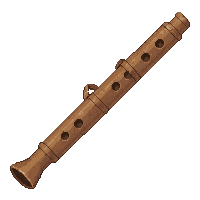 wooden flute  ribbon tied