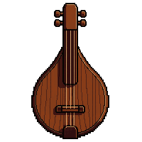 wooden lute  magical glowing