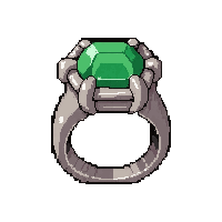 silver ring  with green emerald