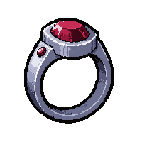 silver ring  with red ruby
