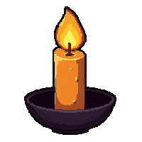 single candle in holder  unlit and dark