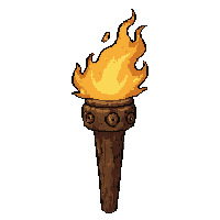 wooden torch  ancient and weathered