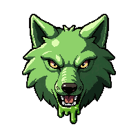 wolf head trophy  dripping green slime