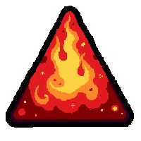 triangular rune  glowing red fire rune
