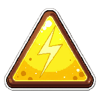 triangular rune  glowing yellow lightning rune