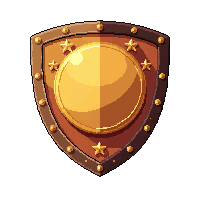tower shield  with golden sun emblem