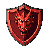 tower shield  with red dragon emblem