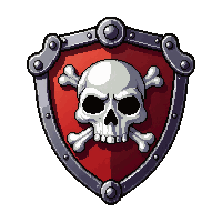 tower shield  with skull and crossbones