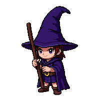 wizard wooden staff  topped with raven