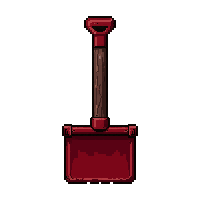 shovel  fire forged red