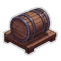 wooden barrel raft  ancient and broken