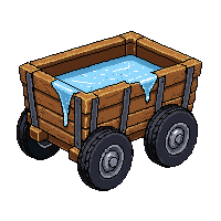 wooden cart  dripping with water