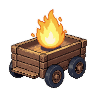 wooden cart  magical glowing aura