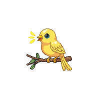 yellow canary perched singing small bright