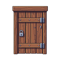 door wooden locked