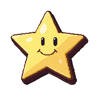 platformer star collectible golden five point