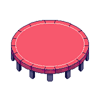 platformer trampoline red bouncy pad