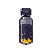 small vial shadow dark smoky swirling sealed