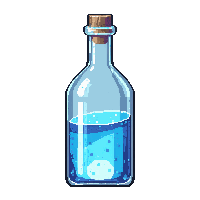 tall clear potion bottle narrow neck water pure