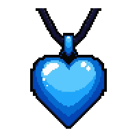 heart shaped locket amulet  rare blue tier