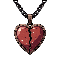 heart shaped locket amulet  rusted broken