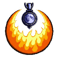 moon crescent amulet  fire enchanted molten