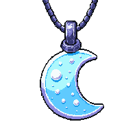 moon crescent amulet  frost enchanted icy