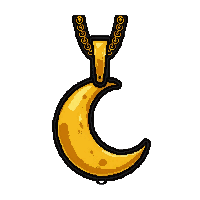 moon crescent amulet  gold trimmed royal