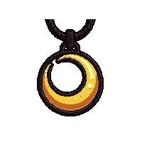moon crescent amulet  magical glowing