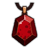 rune stone amulet  blood stained battle worn