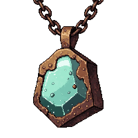 rune stone amulet  rusted broken