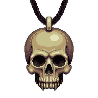 skull pendant amulet  ancient weathered