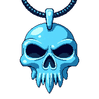skull pendant amulet  frost enchanted icy