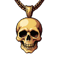 skull pendant amulet  legendary ornate