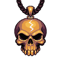 skull pendant amulet  lightning charged crackling