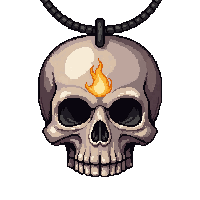 skull pendant amulet  magical glowing