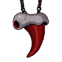 tooth fang amulet  blood stained battle worn